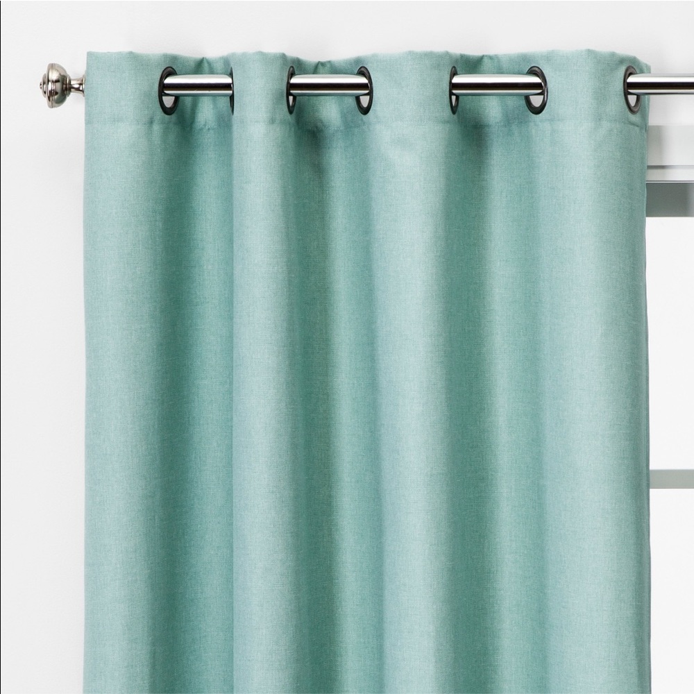Threshold 54x95 Muddy Aqua Textured Curtain Solid